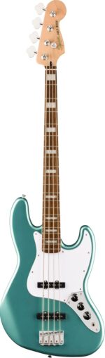 Affinity Series Active Jazz Bass, diapasón de laurel, golpeador blanco, espuma de mar místico verde