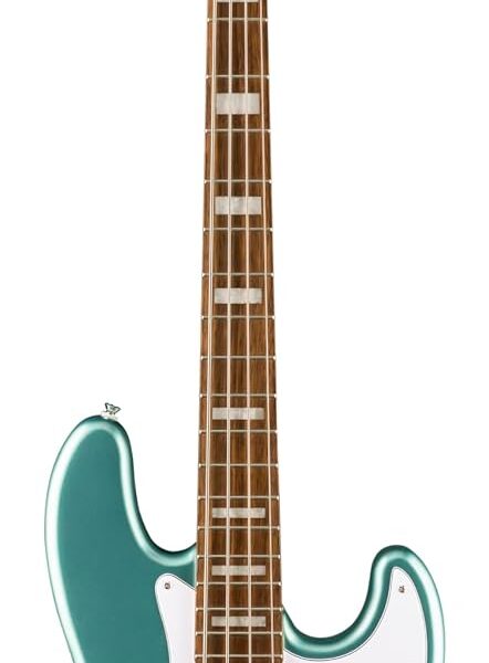 Affinity Series Active Jazz Bass, diapasón de laurel, golpeador blanco, espuma de mar místico verde