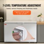 VEVOR Congelador de pecho, congelador grande y profundo de 12.8 pies cúbicos / 345 L y 4 cestas extraíbles, congelador c