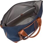 Bolsa Tote Cole Haan Total Canvas F12544 Lona Revestida con Adornos de Cuero Blazer Marino Nuevo Bronceado Británico