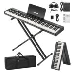 GAOMON Teclado de piano plegable, teclado de piano portátil de 88 teclas para principiantes, piano digital de tamaño com