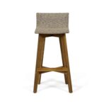 Taburete de Bar Christopher Knight Home La Brea 310064 Madera de Acacia y Mimbre para Exteriores Juego de 4 Marrón Claro