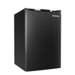 EUHOMY Nevera de 4.4 pies cúbicos con congelador, refrigerador compacto de una sola puerta, termostato ajustable, mini r