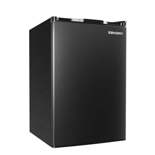 EUHOMY Nevera de 4.4 pies cúbicos con congelador, refrigerador compacto de una sola puerta, termostato ajustable, mini r