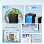 EUHOMY Nevera de 4.4 pies cúbicos con congelador, refrigerador compacto de una sola puerta, termostato ajustable, mini r