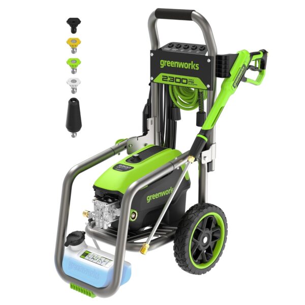 Lavadora de Presión Eléctrica Greenworks Pro GPW2303A 2300 PSI 2.3 GPM Sin Escobillas Manguera de 25 Pies