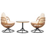 Juego de Patio SAFAVIEH Colby PAT9046A 3 Piezas Marco de Acero Ratán Sintético Beige