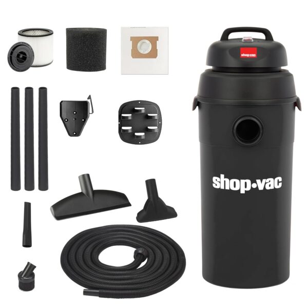 Shop-Vac 9522205 Aspiradora para polvo y agua de 5 galones, 5.5 HP Máximo, diámetro de 1.25 pulgadas x manguera de 18 pi