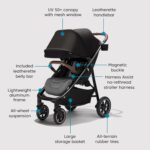 Baby Jogger City Mini Air - Cochecito ligero color negro intenso, asiento ajustable con suspensión de ruedas todo terren