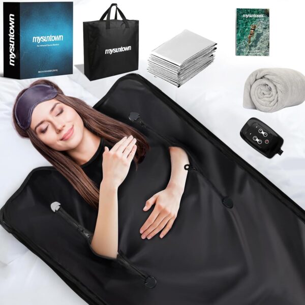 Manta de Sauna Infrarroja Fuerle FUL-8209 86 a 158 Grados Fahrenheit Temporizador 20 a 60 Minutos 6.23 pies x 2.95 pies