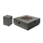 Fogata Cuadrada de Hierro Christopher Knight Home Wellin 311229 con Soporte para Tanque 50000 BTU