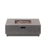 Fogata Cuadrada de Hierro Christopher Knight Home Wellin 311229 con Soporte para Tanque 50000 BTU