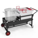 Combo Caldera y Cocina para Cangrejos Creole Feast CFT2018-N1 90 Cuartos de Galón Plateado y Negro
