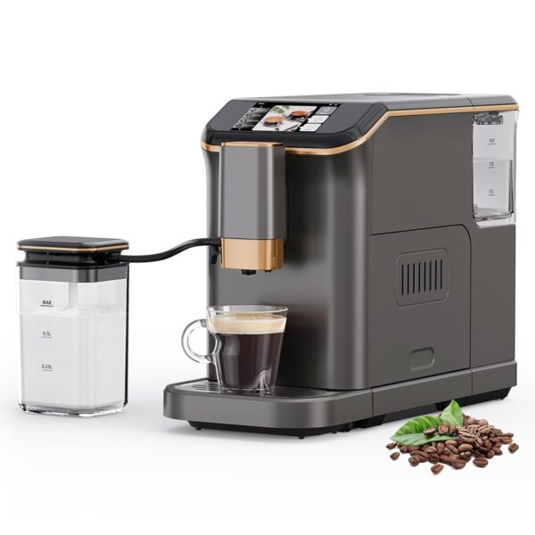 Máquina de café espresso prémium con espumador de leche automático, máquina de café espresso súper automática de 20 bare