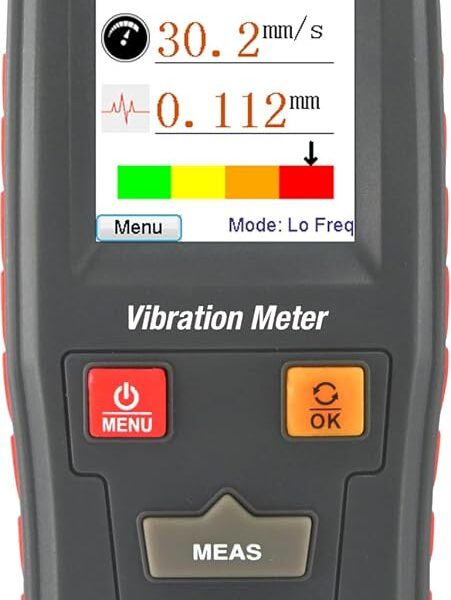 Triplett Medidor de vibración y registrador de datos VB40: aceleración, velocidad (RMS) y desplazamiento