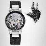 Reloj Citizen Eco-Drive Maléfica Charm Box Set Disney Villains acero inoxidable correa de cuero negro GA1080-41Y