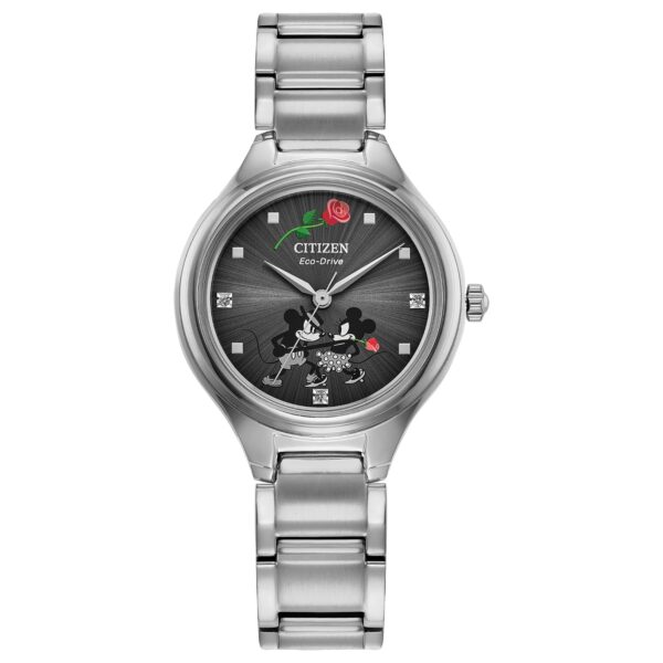 Reloj Citizen Eco-Drive Mickey y Minnie Tango FE2101-58W Acero Inoxidable Plateado 29.2 milímetros