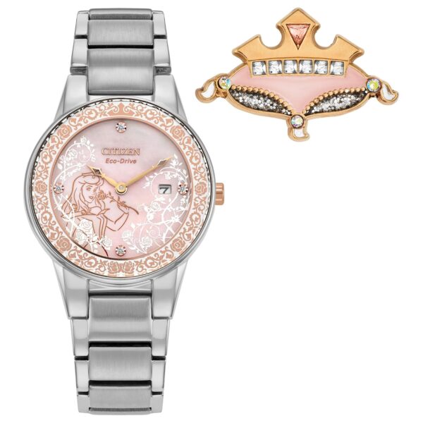 Reloj Citizen Eco Drive Sleeping Beauty Aurora GA1081-65N Acero Inoxidable Plateado Esfera Rosa 29.5 mm
