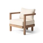 Juego de Muebles de Patio Merax Madera de Acacia 4 Piezas Sofá y Mesa Auxiliar Color Beige