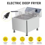 GAOMON Freidora eléctrica de 11 litros con cesta y tapa 2.0, freidora profunda de 11.6 cuartos de galón para uso domésti