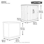 Cobertizo de Almacenamiento Lifetime Modelo 60434 Construcción de Acero Doble Pared HDPE 6.3 x 3.6 Pies Color Polvo de T
