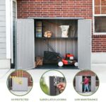 Cobertizo de Almacenamiento Lifetime Modelo 60434 Construcción de Acero Doble Pared HDPE 6.3 x 3.6 Pies Color Polvo de T