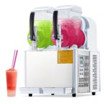 GarveeTech 4Lx2Tank - Máquina comercial de granizado de acero inoxidable de 370 W para bebidas congeladas de cóctel Marg