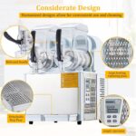 GarveeTech 4Lx2Tank - Máquina comercial de granizado de acero inoxidable de 370 W para bebidas congeladas de cóctel Marg