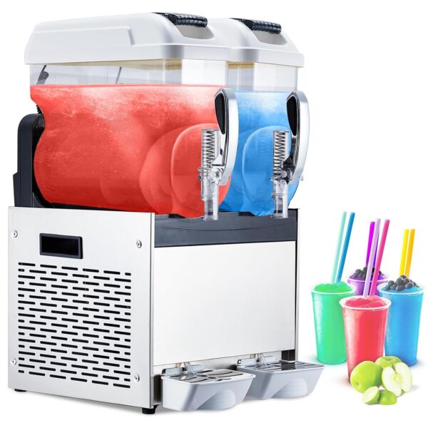 GarveeTech Máquina comercial de granizado de 12 L* 2, máquina de granizado de 700W, máquina congelada de margarita de có