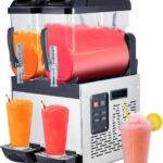 GarveeTech Black 12 L*2 700W - Máquina comercial de granizado de acero inoxidable autolimpiante para bebidas congeladas