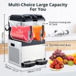 GarveeTech Black 12 L*2 700W - Máquina comercial de granizado de acero inoxidable autolimpiante para bebidas congeladas