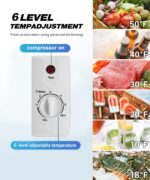 rosmena Congelador de Cofre, Congelador Profundo de 5 Pies Cúbicos con Cestas Extraíbles y 6 Temperaturas Ajustables y P