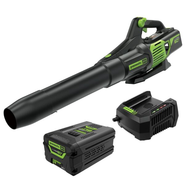 Soplador de Hojas Greenworks BL60L512 60V 700 CFM 170 MPH Batería 5.0 Ah y Cargador