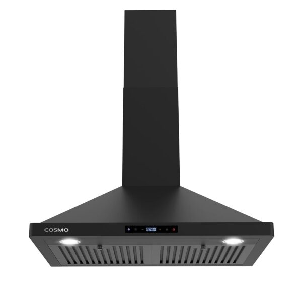 Campana extractora Vista Coll 380 CFM de 30 pulgadas para montaje en pared, LED, negro mate