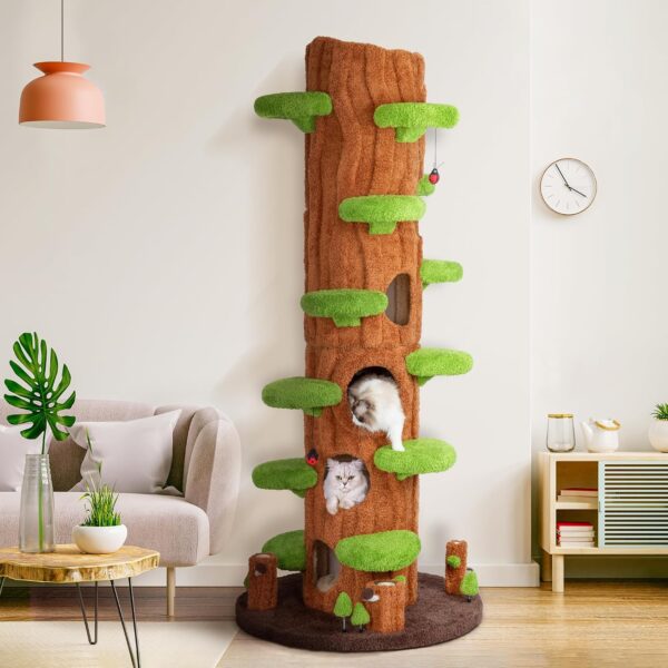 Árbol para Gatos KAMABOKO KM048 90.5 Pulgadas 6 Niveles Condominio de Lujo Madera Verde