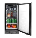 Frigidaire Refrigerador incorporado de 3 pies cúbicos de capacidad, debajo del mostrador, sin escarcha, acero inoxidable
