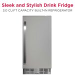 Frigidaire Refrigerador incorporado de 3 pies cúbicos de capacidad, debajo del mostrador, sin escarcha, acero inoxidable