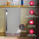 Frigidaire Refrigerador incorporado de 3 pies cúbicos de capacidad, debajo del mostrador, sin escarcha, acero inoxidable