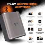 Sheeran Special Edition Busker - Altavoz PA portátil de 200 W con batería recargable, Bluetooth, mezclador de 3 canales,