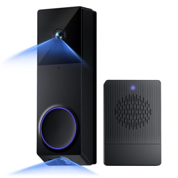 WYZE Timbre inalámbrico Duo Cam con video (timbre incluido), funciona con pilas, video Full HD 2K, 2 cámaras (personas y