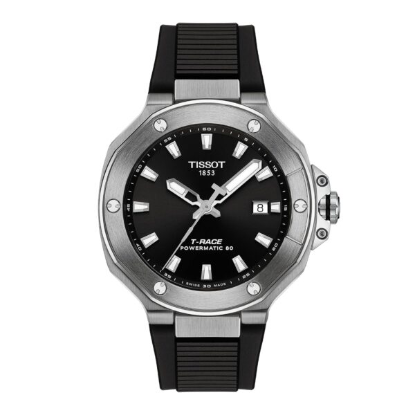 Reloj Tissot T-Race Powermatic 80 Automático Suizo 41mm Caja Acero Inoxidable Correa Silicona Negro