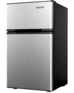 EUHOMY Mini refrigerador con congelador, refrigerador compacto de 3.2 Pies Cúbicos con congelador, mini refrigerador de