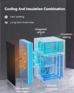 EUHOMY Mini refrigerador con congelador, refrigerador compacto de 3.2 Pies Cúbicos con congelador, mini refrigerador de