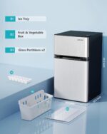 EUHOMY Mini refrigerador con congelador, refrigerador compacto de 3.2 Pies Cúbicos con congelador, mini refrigerador de