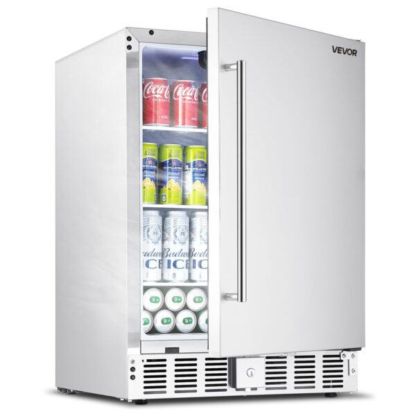 VEVOR Refrigerador de bebidas para interiores y exteriores de 24 pulgadas, nevera de bebidas independiente o bajo encime