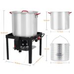 Freidora para Exteriores GarveeLife Seafood Boil Pot Olla para Hervir Mariscos 60 Cuartos Aluminio con Cesta y Quemador