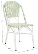 Juego de 2 Sillas Bistró SAFAVIEH Oliver PAT4045A-SET2 Ratán Verde y Blanco Base de Aluminio
