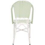 Juego de 2 Sillas Bistró SAFAVIEH Oliver PAT4045A-SET2 Ratán Verde y Blanco Base de Aluminio