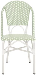 Juego de 2 Sillas Bistró SAFAVIEH Oliver PAT4045A-SET2 Ratán Verde y Blanco Base de Aluminio