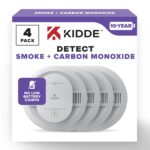 Kidde Detector de humo y monóxido de carbono, funciona con batería de 10 años, indicadores de luz de advertencia LED, pa